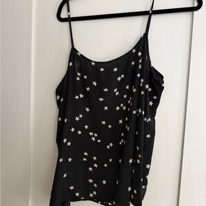 Equipment Black Star-Print Silk Cami